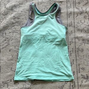 lululemon athletica Mint Green and Gray Tank Top